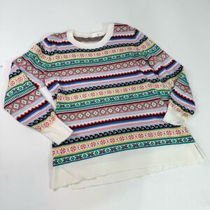 GAP Sweater Womens Large Multi-Color fair isle Long-Sleeve Crew Pullover fall